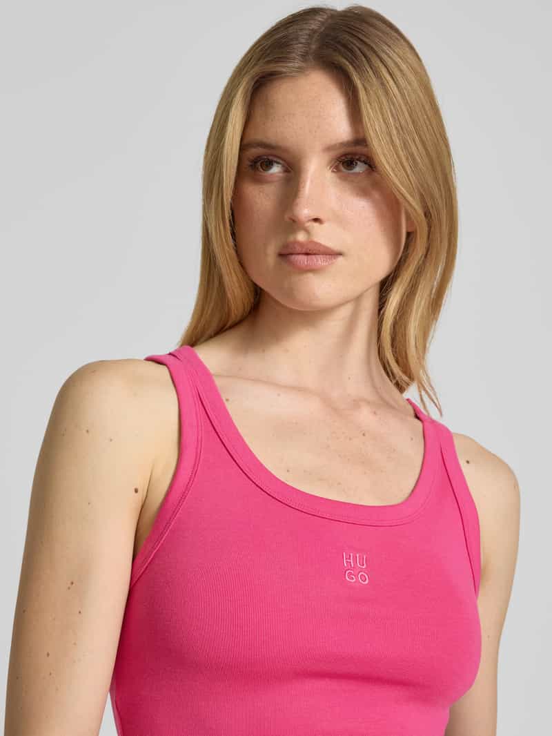 HUGO Tanktop met labelstitching model 'Datamia'
