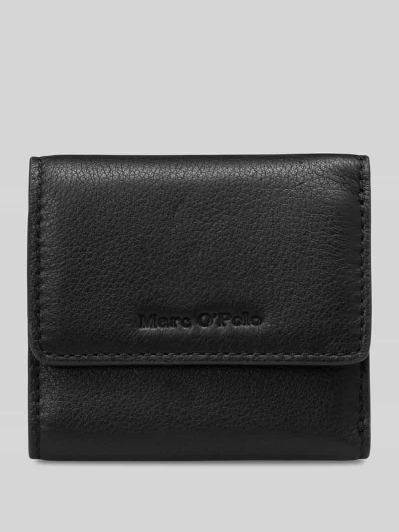 Marc O'Polo Leren portemonnee Jean Combi Wallet Black zwart