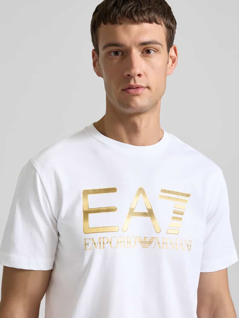 EA7 Emporio Armani T-shirt met logo en ronde hals
