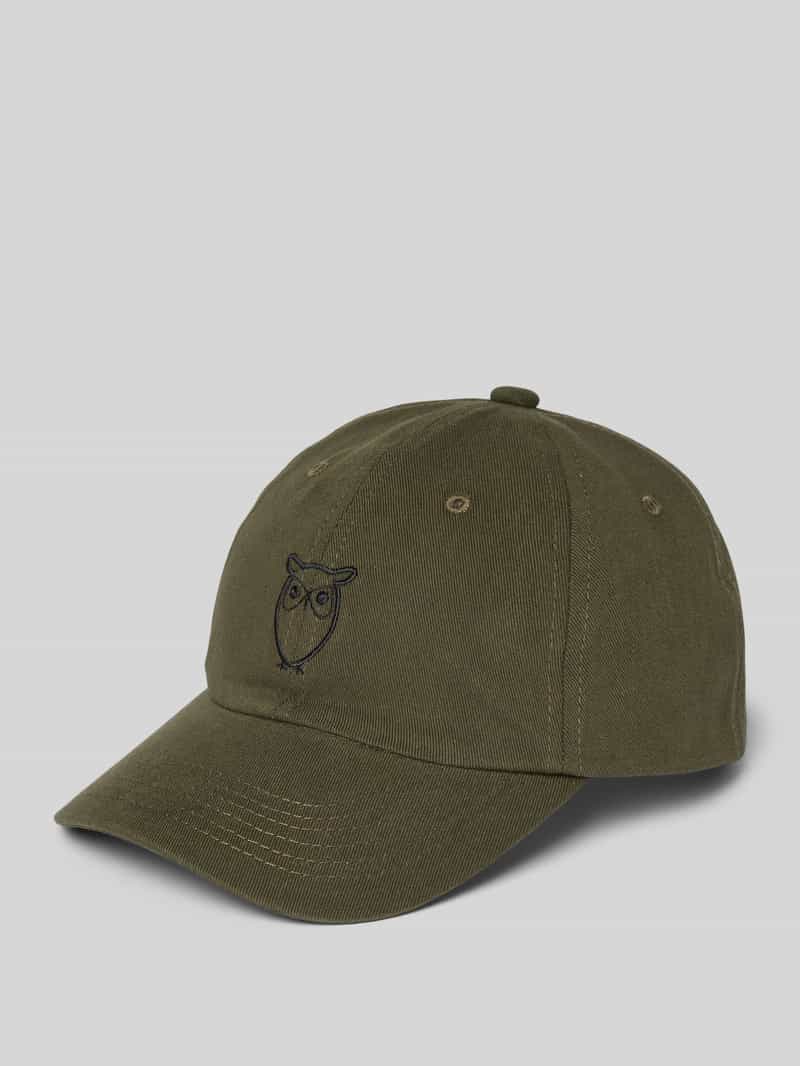 Knowledge Cotton Apparel Baseballpet met motiefstitching
