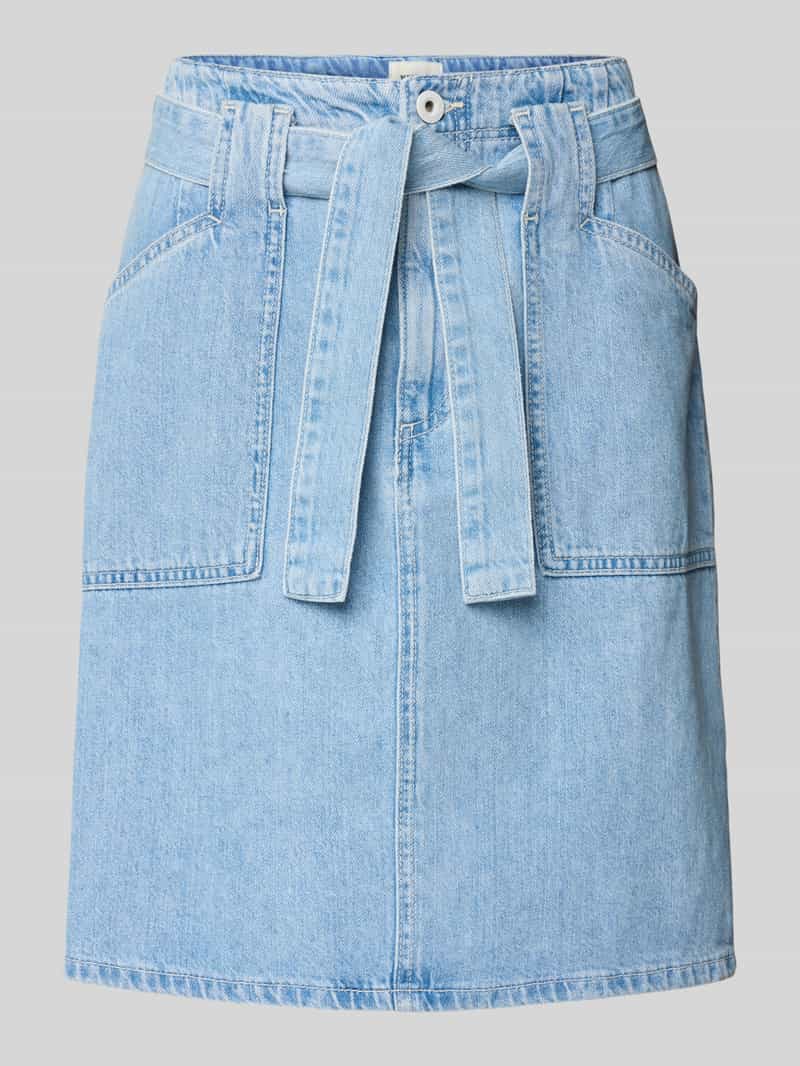 mustang Knielange jeansrok met strikceintuur model 'Style Blossom'