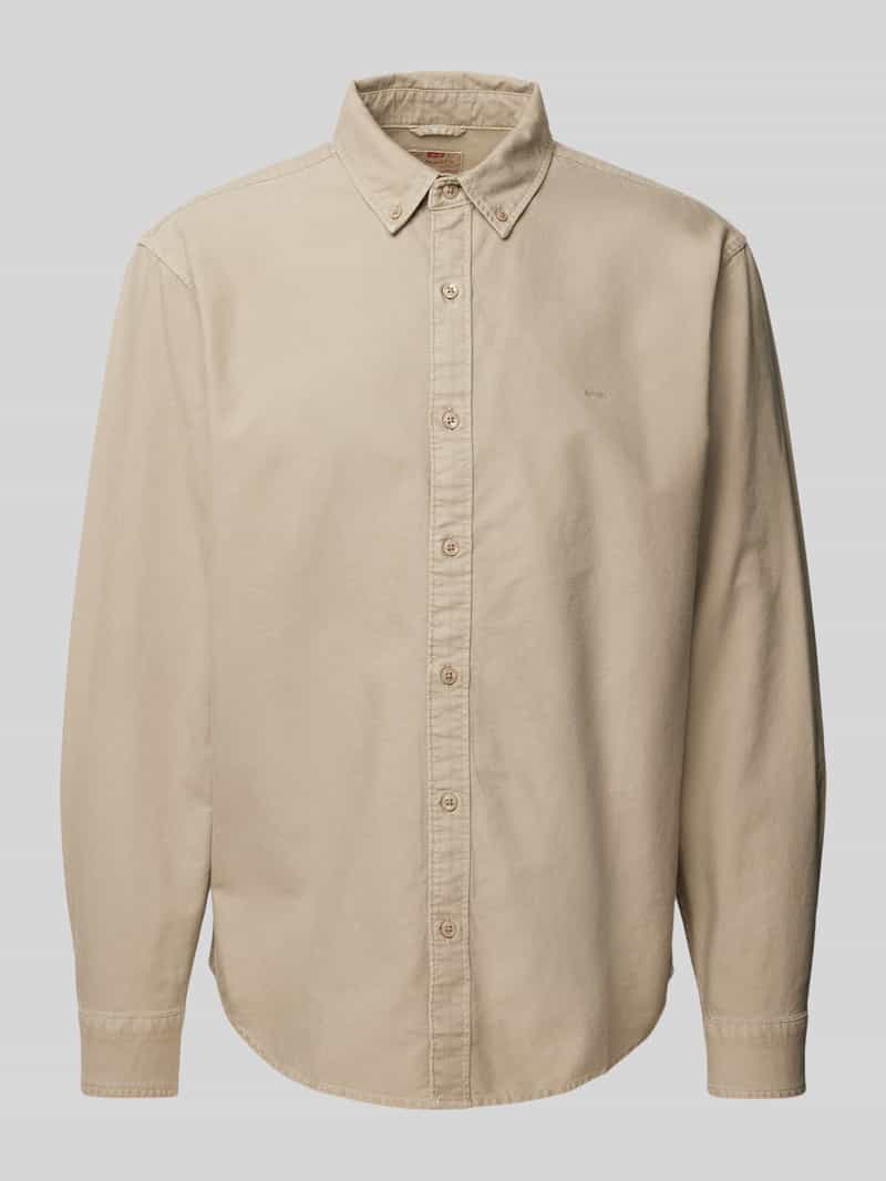 Levi's Overhemd met lange mouwen AUTHENTIC BUTTON DOWN met ton-in-ton logo-borduursel op de borst