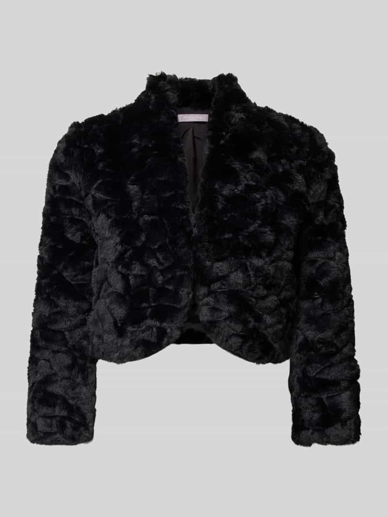 Regular fit korte blazer met imitatiebont