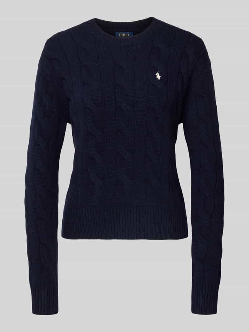Polo Ralph Lauren Gebreide pullover van een mix van katoen en kasjmier met kabelpatroon