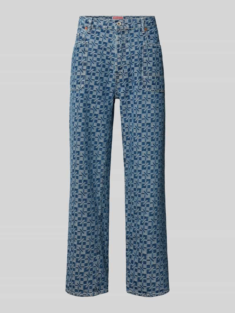 Kenzo high waist jeans met cargozakken