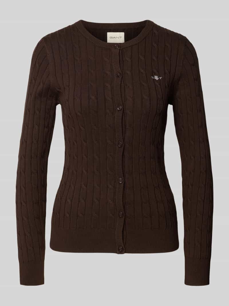 Gant Gebreide cardigan met kabelpatroon