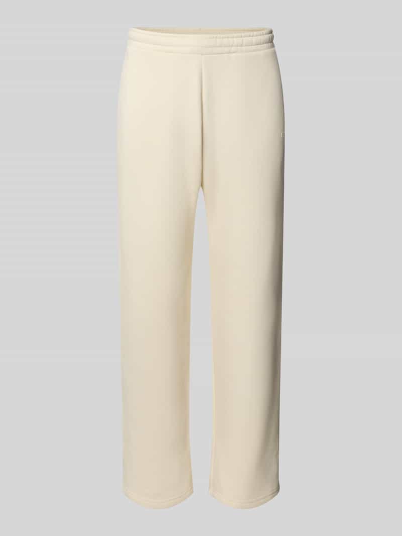 straight fit sweatpants van katoenmix met labeldetail