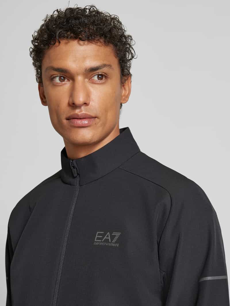 EA7 Emporio Armani Regular fit sweatjack met logoprint model 'Ventus'