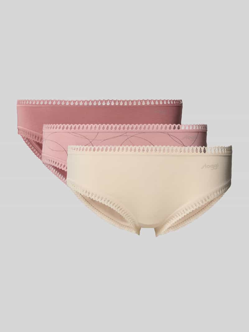 Sloggi Slip met kantranden in een set van 3 stuks model 'Crush'