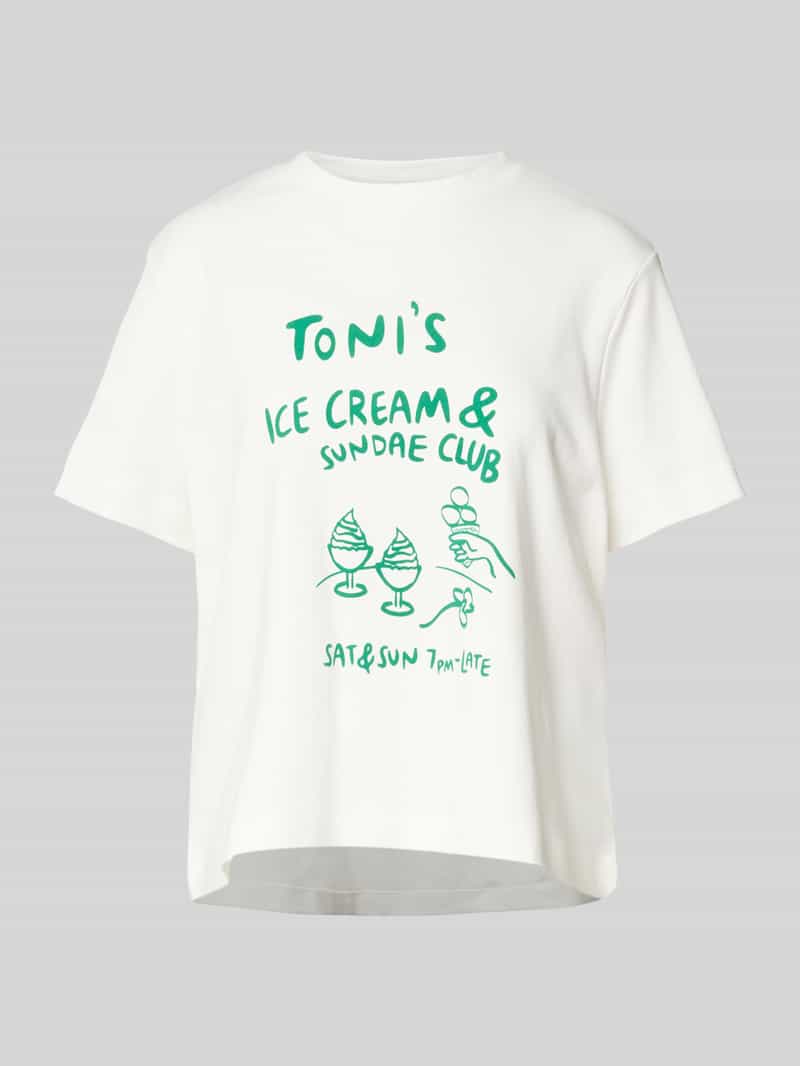 Vero Moda Comfort fit T-shirt van zuiver katoen model 'SONYA METTE'