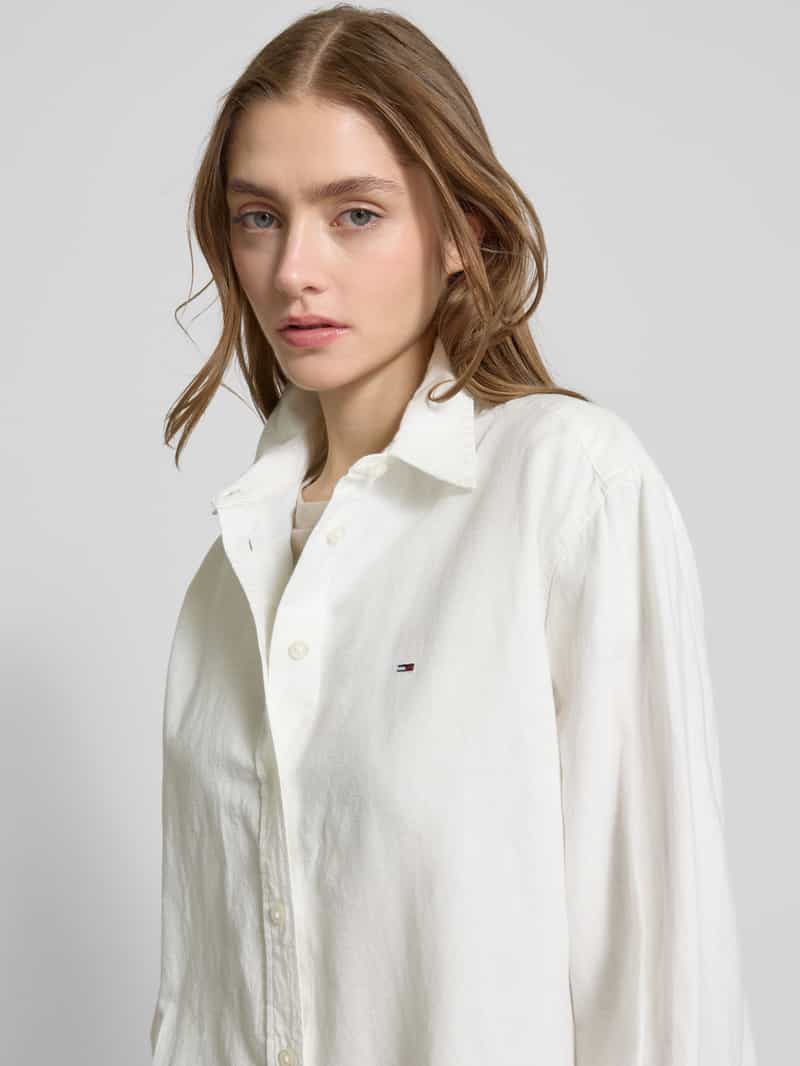 Tommy Jeans Relaxed fit blouseshirt van een mix van katoen en linnen