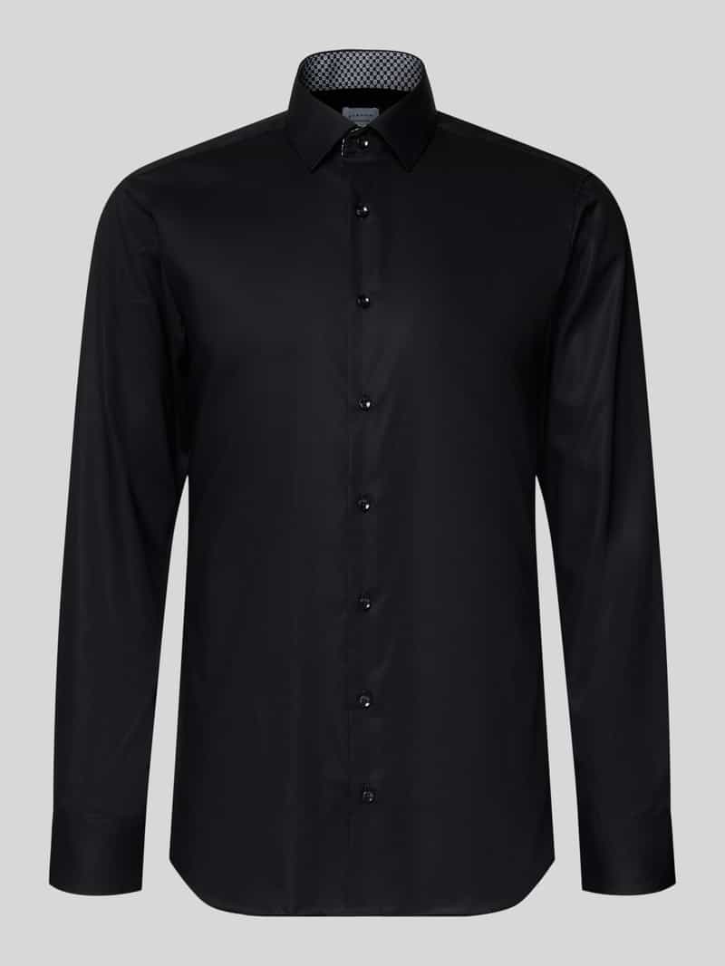 Eterna Slim fit zakelijk overhemd met kentkraag