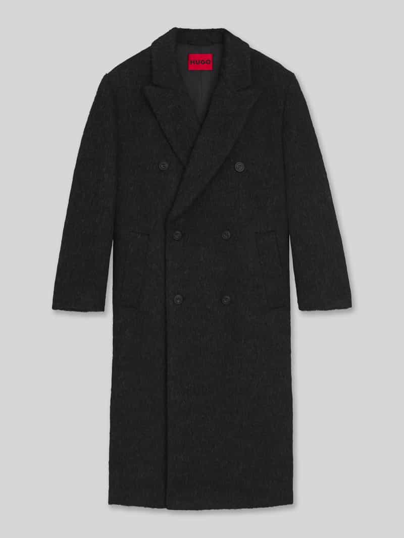 HUGO Relaxed fit lange wollen jas met alpaca model 'MANUS2541'