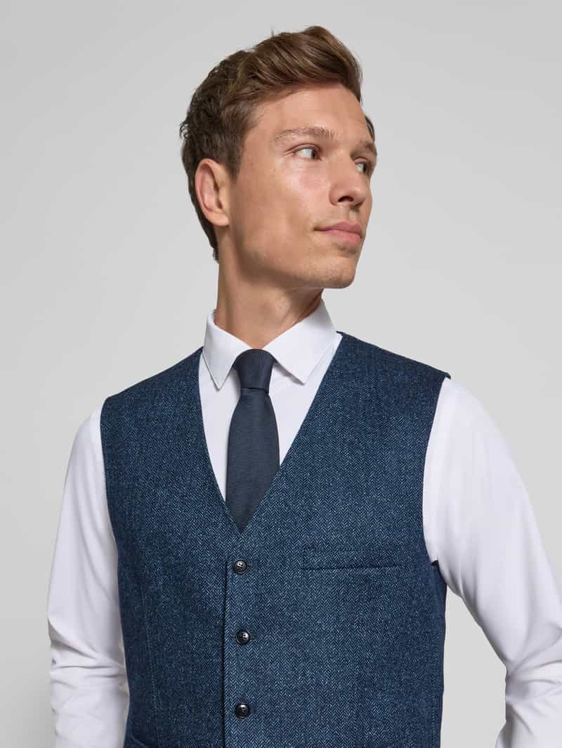 carl gross Gilet van een mix van wol en linnen met zijde