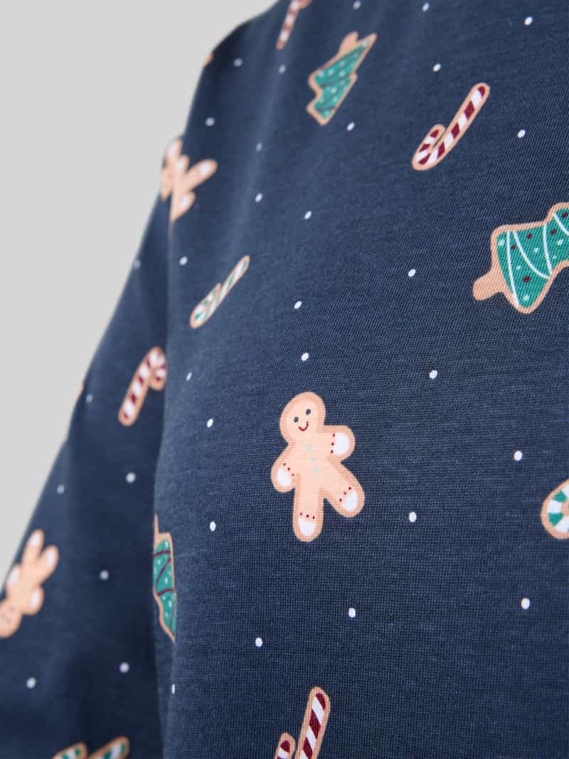 happy shorts Regular fit nachthemd met all-over motiefprint model 'XMAS'