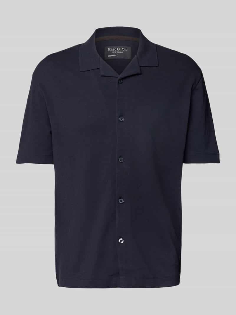 Marc O'Polo Regular fit poloshirt van een mix van katoen en linnen