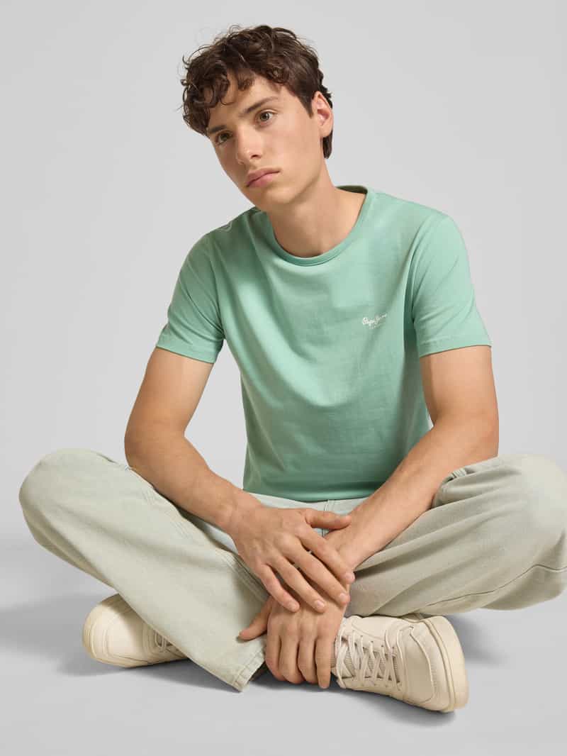 Pepe Jeans Slim fit T-shirt van katoenmix
