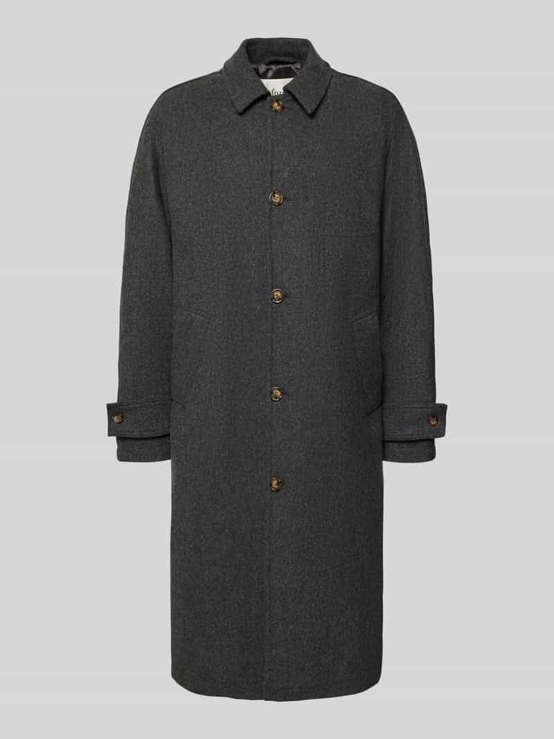 Forét Lange jas van wol met mouwtrensjes model 'PINE'