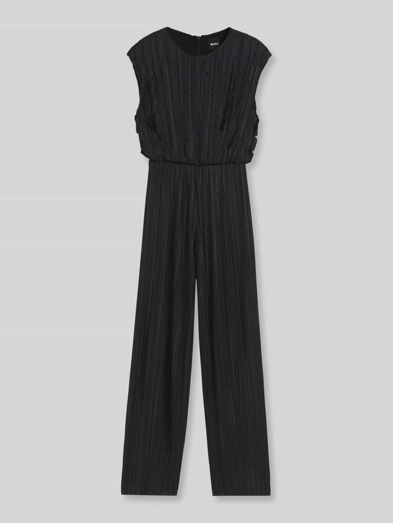 Boss jumpsuit met geplisseerde structuur