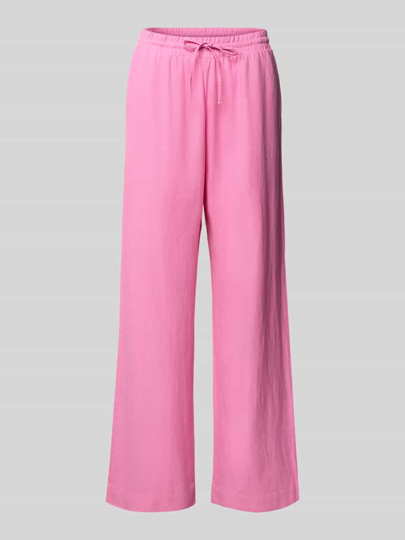 FREE QUENT Straight leg linnen broek met steekzakken model 'Lavea'
