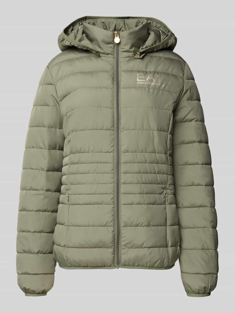 EA7 Emporio Armani Gewatteerd jack met labelprint