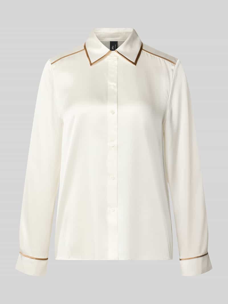 Marc Cain Regular fit zijden blouse met contrasterende strepen