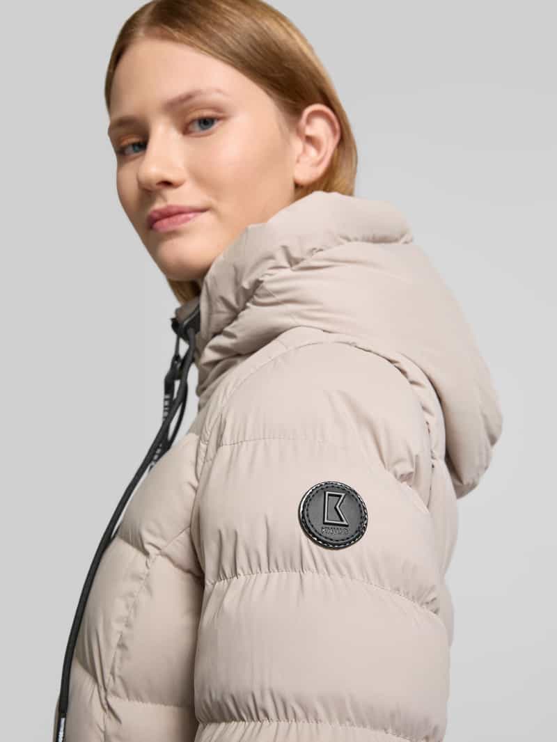 khujo Gewatteerde lange jas met ritszakken model 'CLEO'