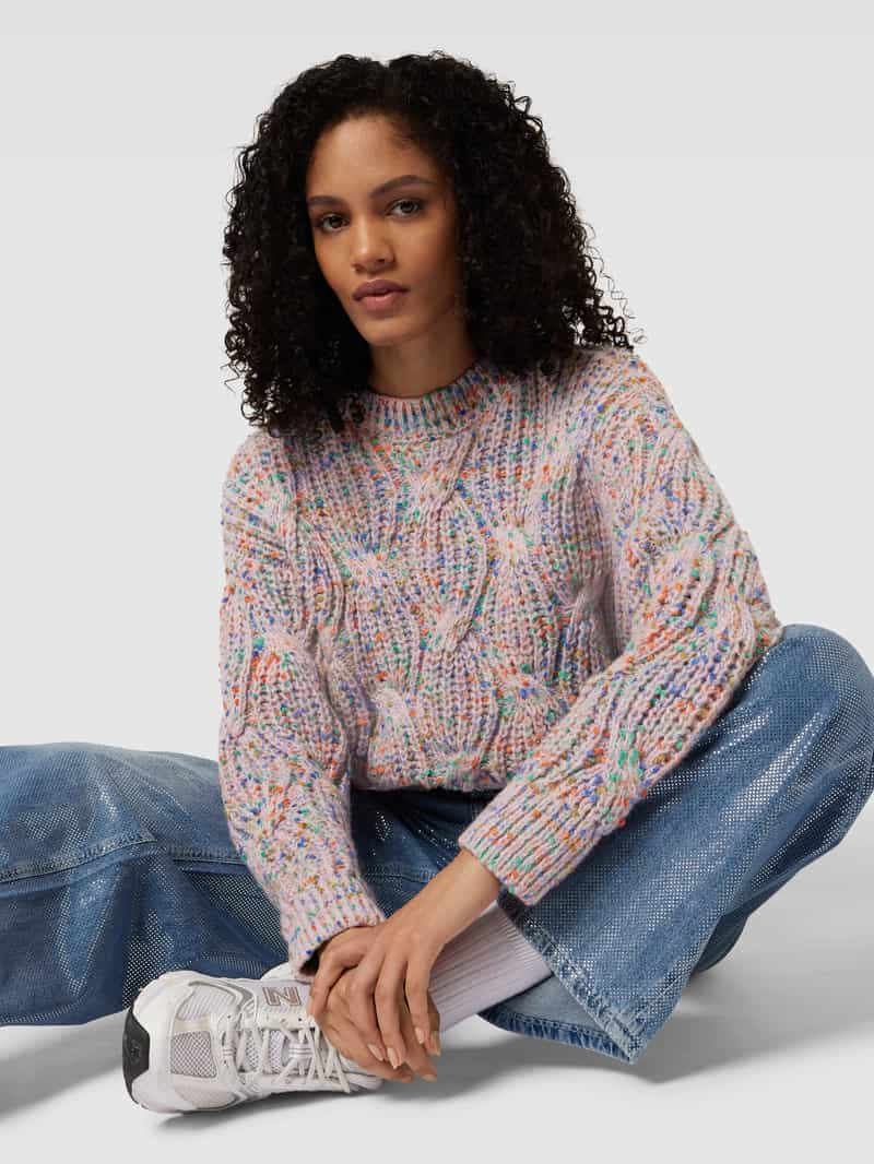 YAS Gebreide pullover met kabelpatroon model 'Confetti'