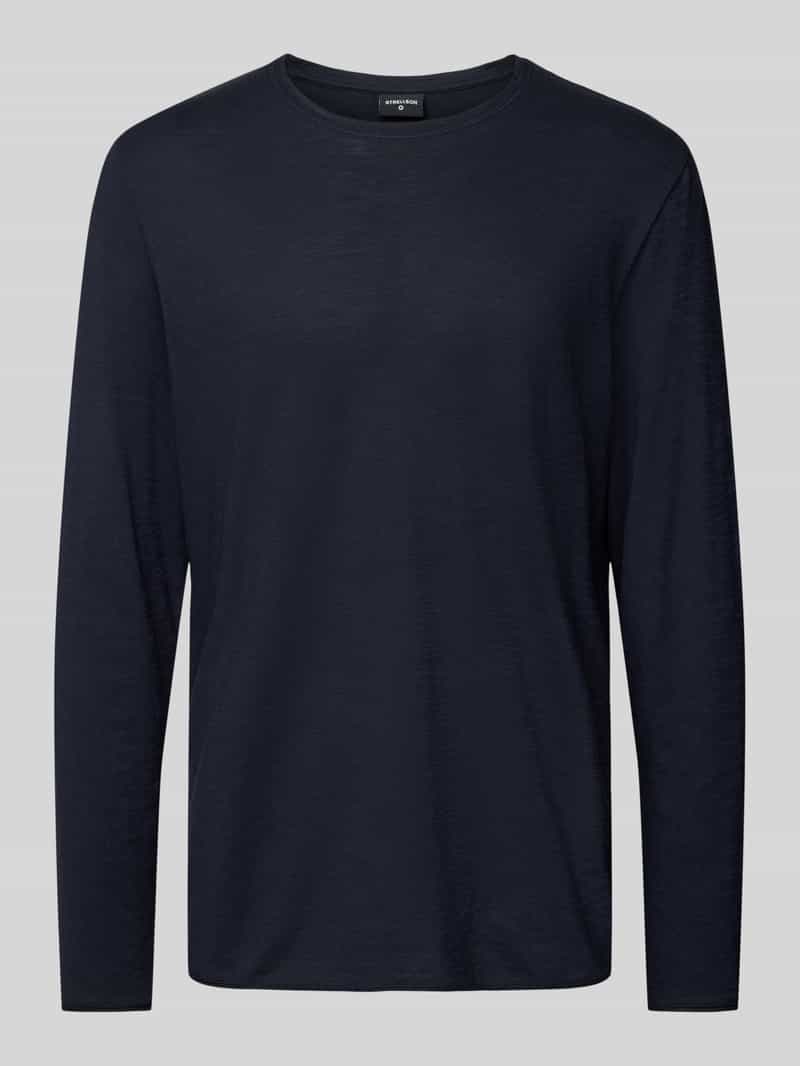 Strellson Shirt met lange mouwen en geribde ronde hals model 'Colin'