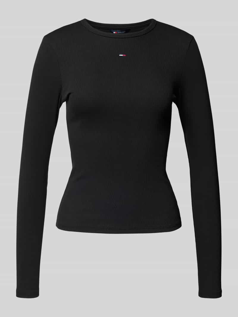 Tommy Jeans Slim fit shirt met lange mouwen van ribstof
