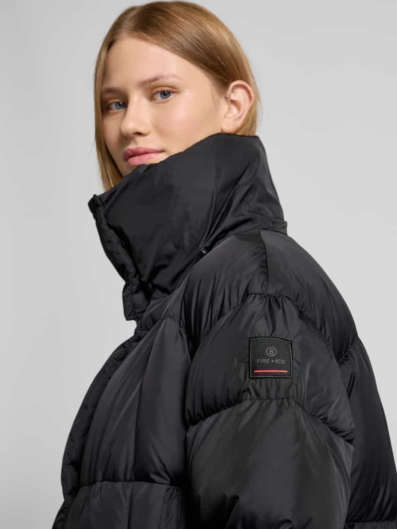 Fire + Ice Gewatteerde lange jas met capuchon model 'ANNIE'