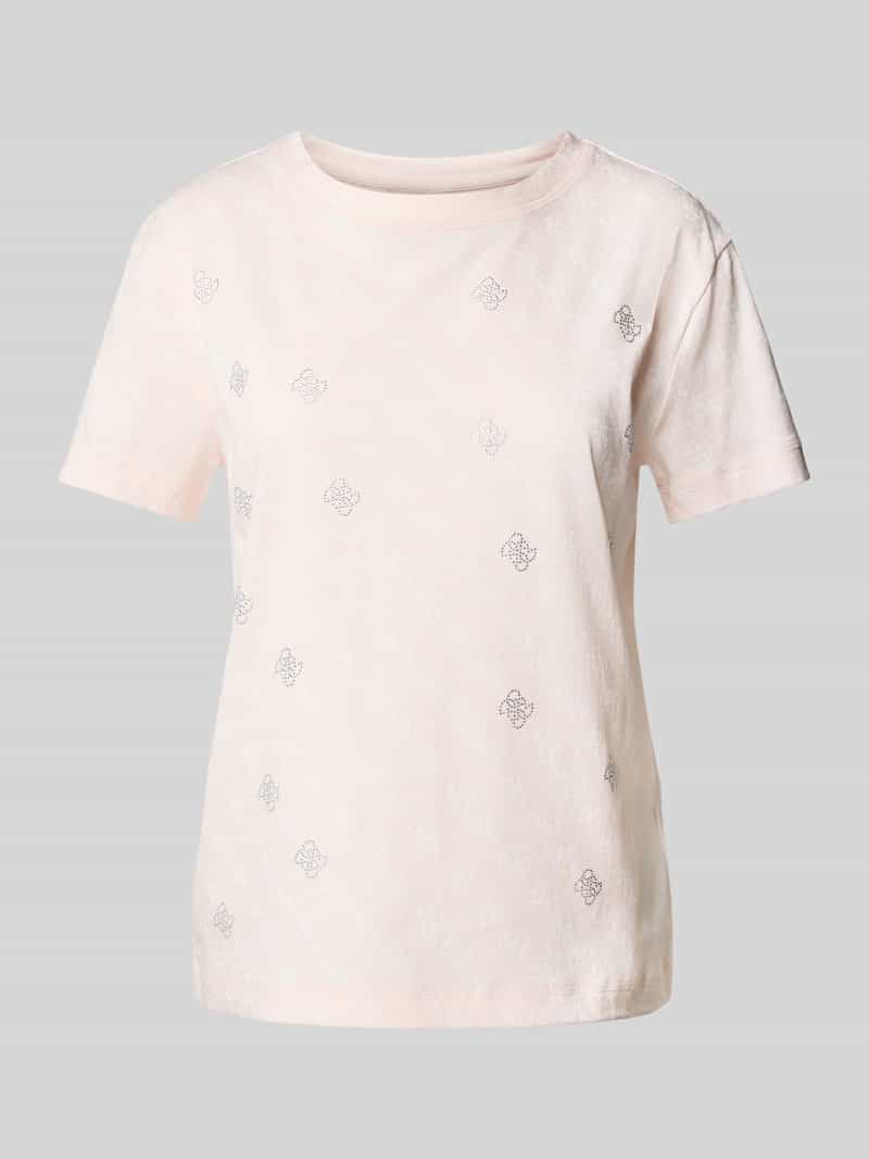 Guess Activewear T-shirt met geribde ronde hals model 'CHRYSANTA'