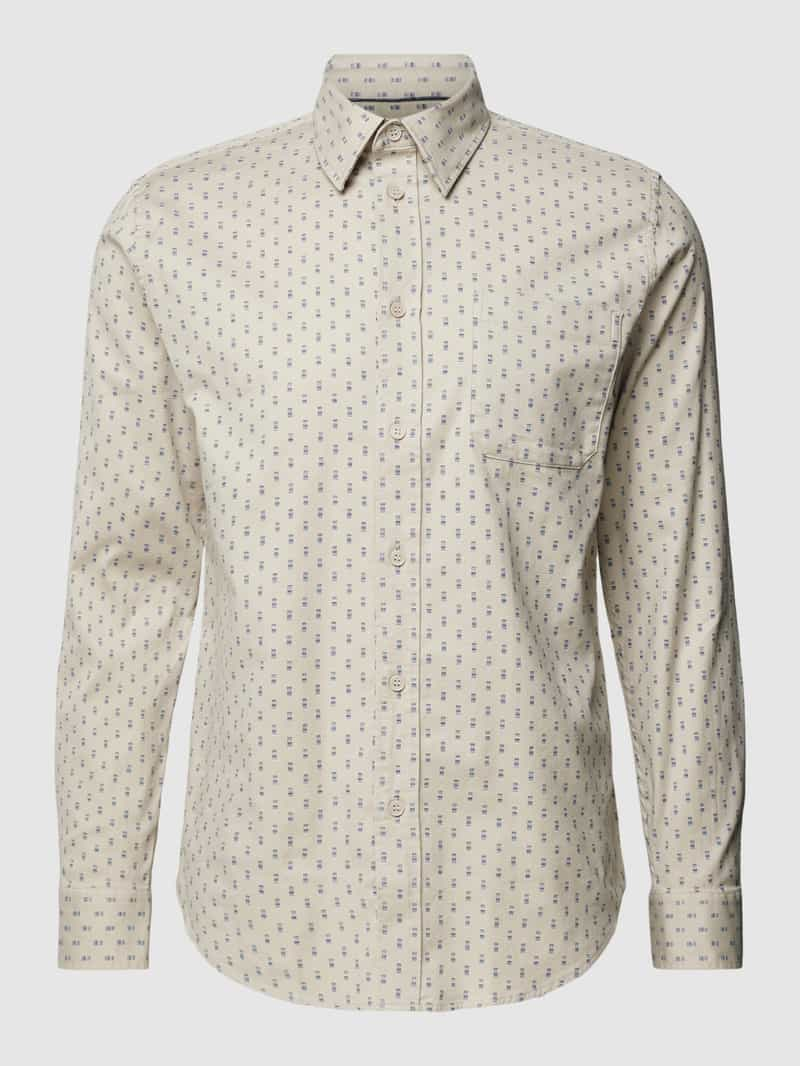 Esprit collection Slim fit vrijetijdsoverhemd met all-over motief