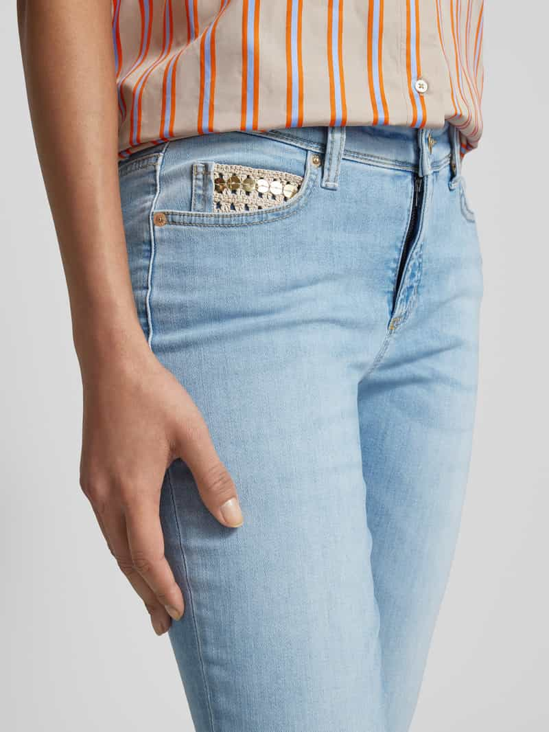 CAMBIO Slim fit jeans met knoopsluiting