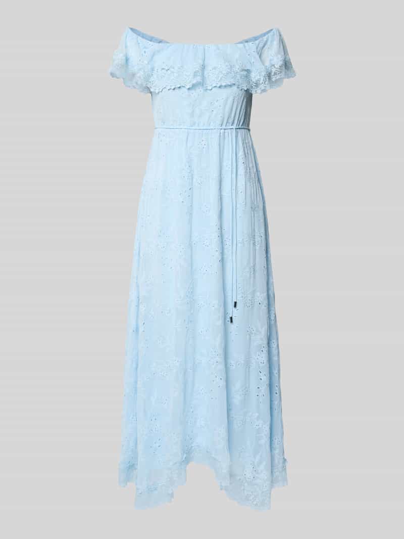 Forever New Avondjurk met broderie anglaise en strikceintuur