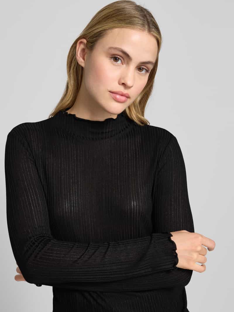 Opus Shirt met lange mouwen en opstaande kraag model 'Sivi'