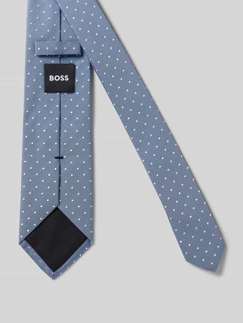 Boss Zijden stropdas met labeldetail