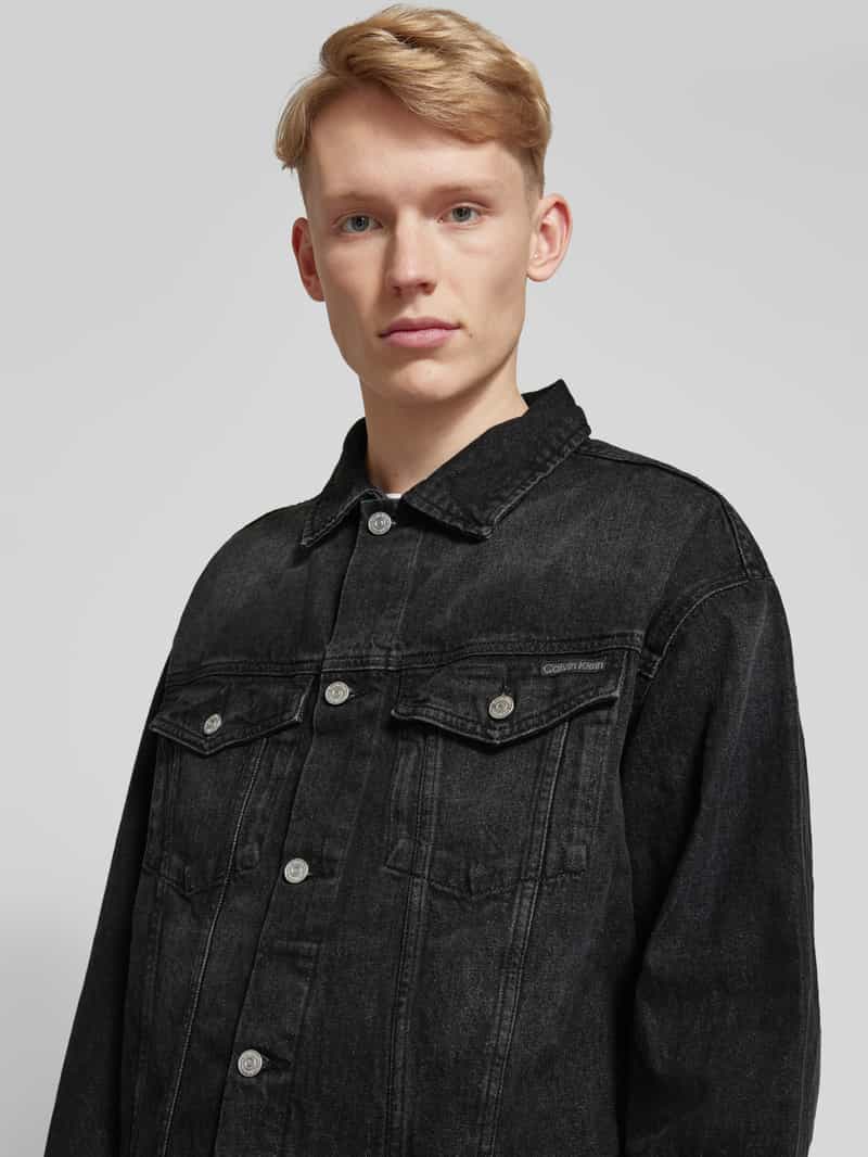 Calvin Klein Jeans Jeansjack met paspelzakken op de borst