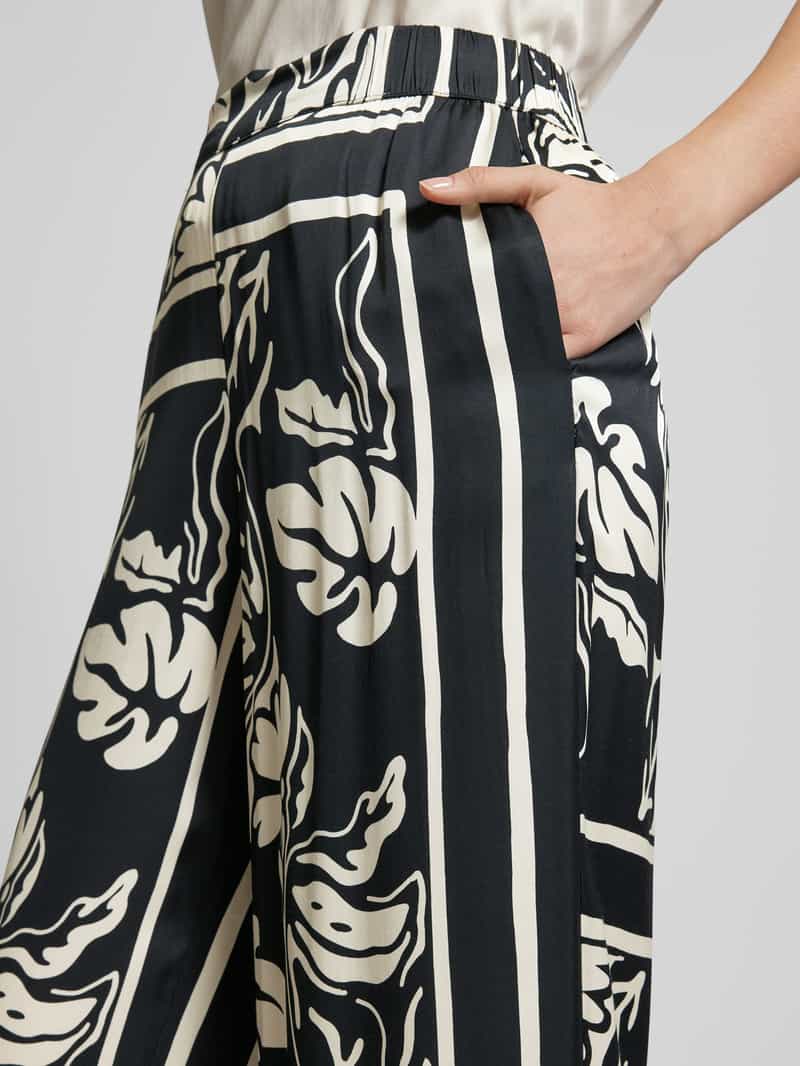 s.Oliver BLACK LABEL Wide fit stoffen broek met elastische band