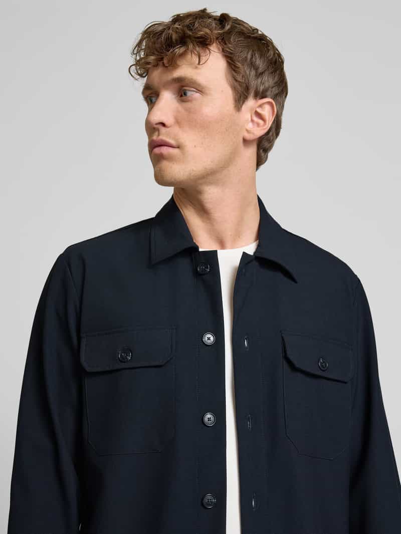 Matinique Regular fit overhemdjack met paspelzakken op de borst model 'Damo'