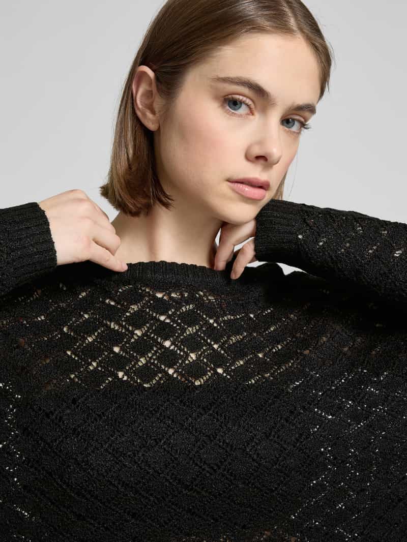 Only Regular fit gebreide pullover met broderie anglaise model 'MIAMI'
