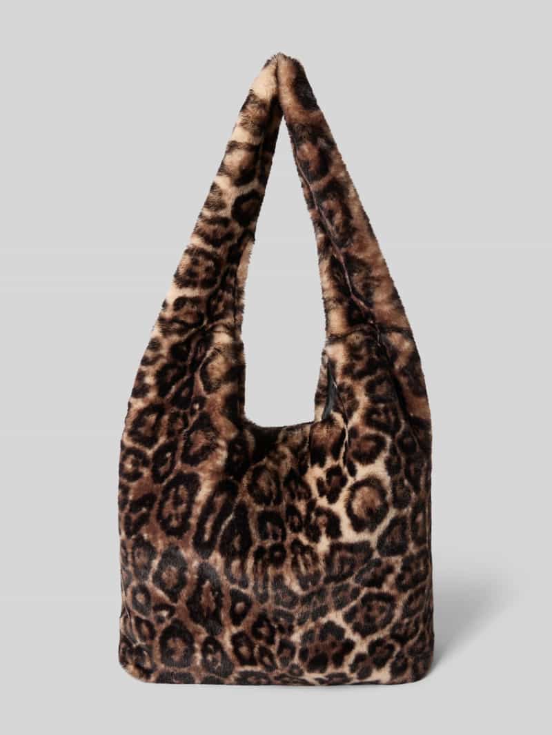 monari Handtas van imitatiebont in luipaardlook