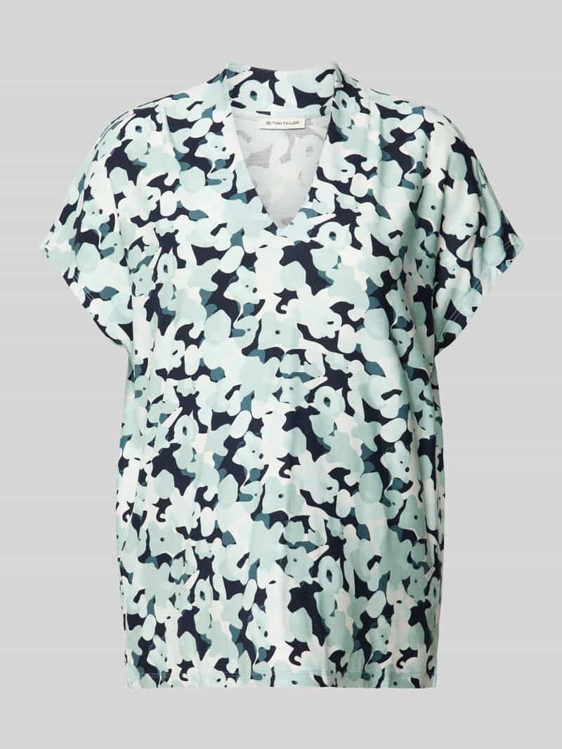 Tom Tailor T-shirt met all-over motief en V-hals