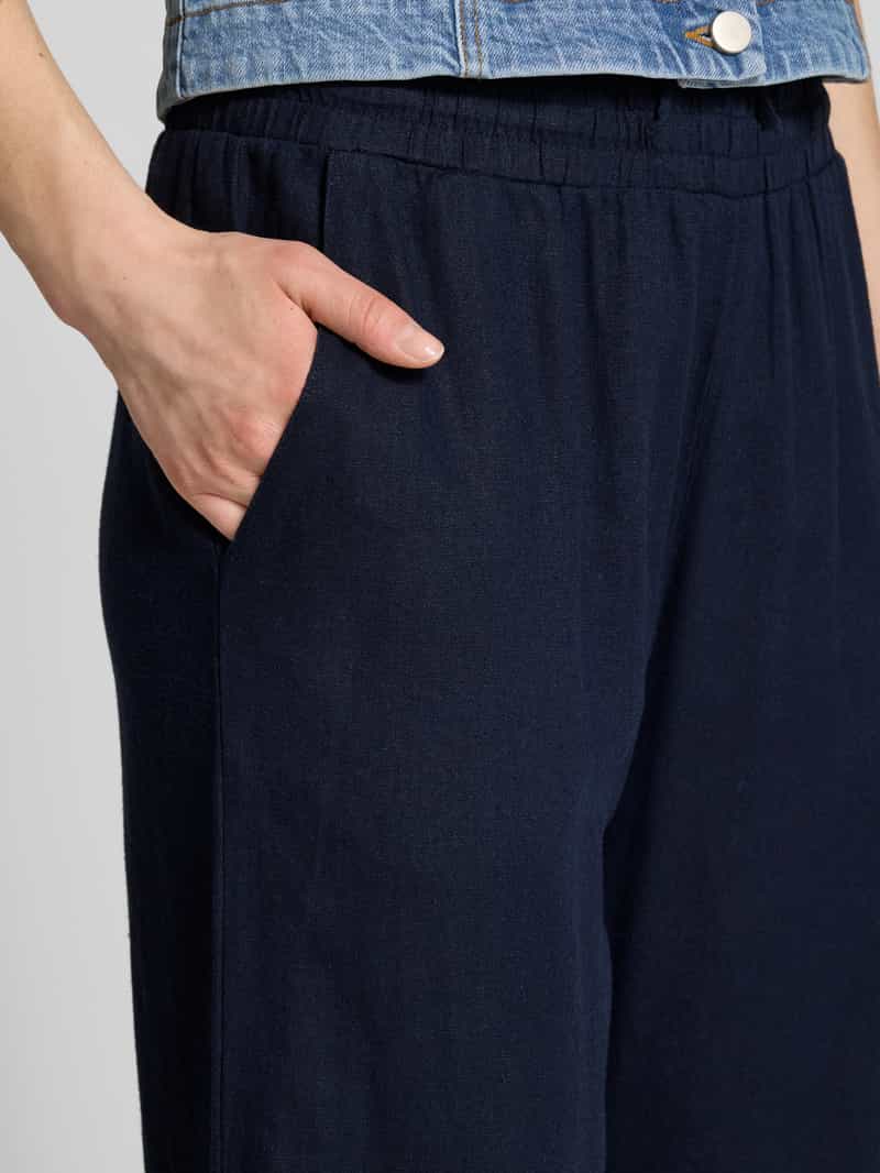 FREE QUENT Straight leg linnen broek met steekzakken model 'Lavea'
