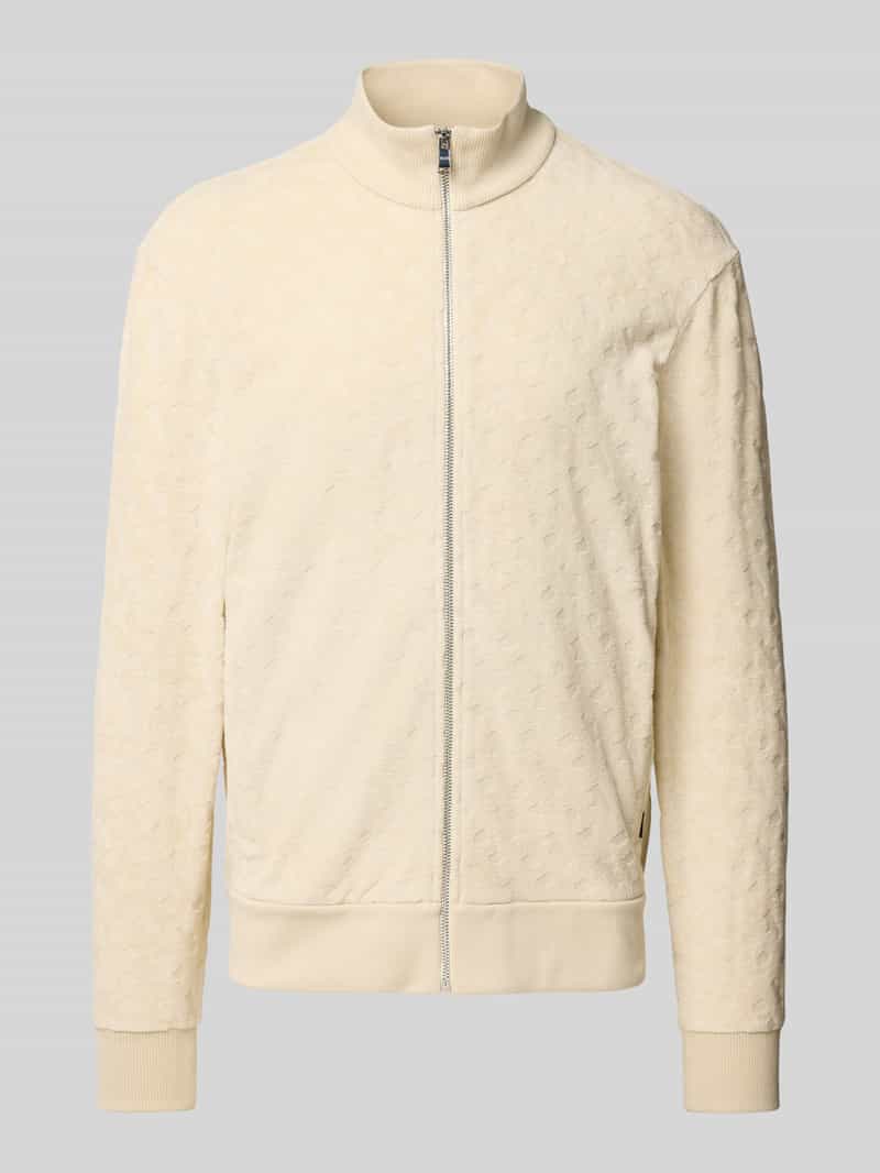 Boss Sweatjack met structuurmotief model 'Siza'