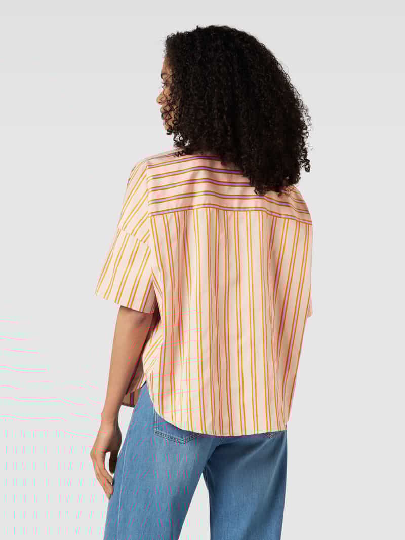 Overhemdblouse met streepmotief, model 'Elination' tonno & panna