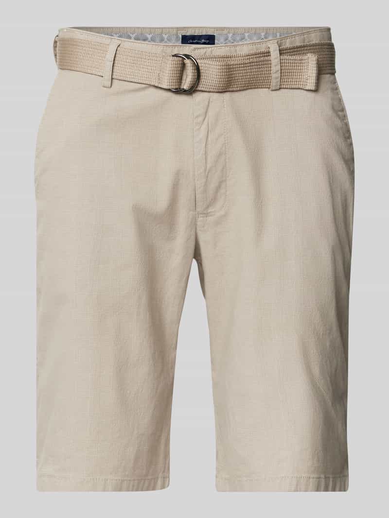 Christian Berg Men Regular fit korte broek met riem