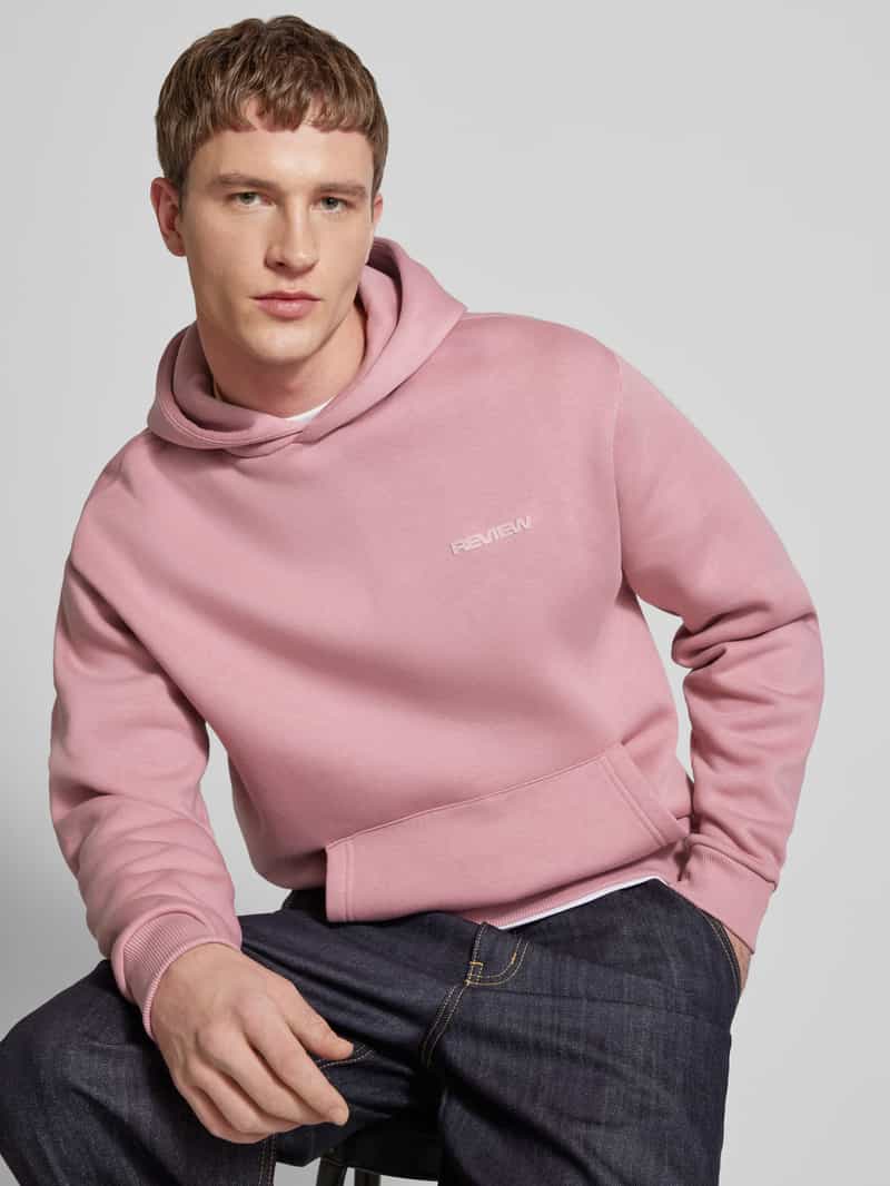 REVIEW Hoodie met labelprint