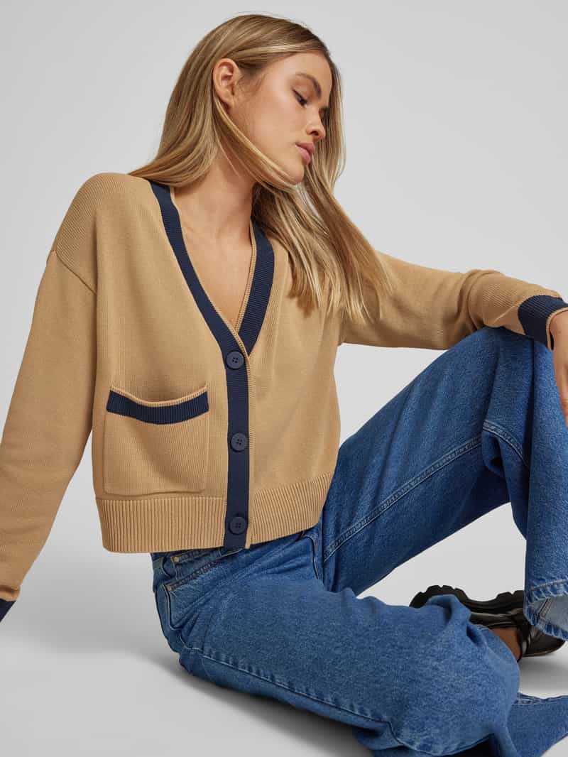 P&C* curated by Veronika Heilbrunner Verkorte cardigan met contrastdetail