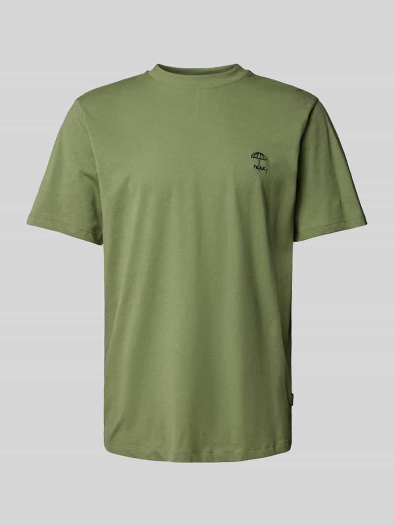 Blend T-shirt met geribde ronde hals model 'JENS'